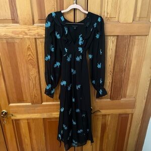 Topshop Floral Black Dress